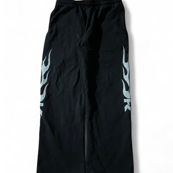 Balenciaga Other - Balenciaga Black Sweatpants with Gray Flame Design